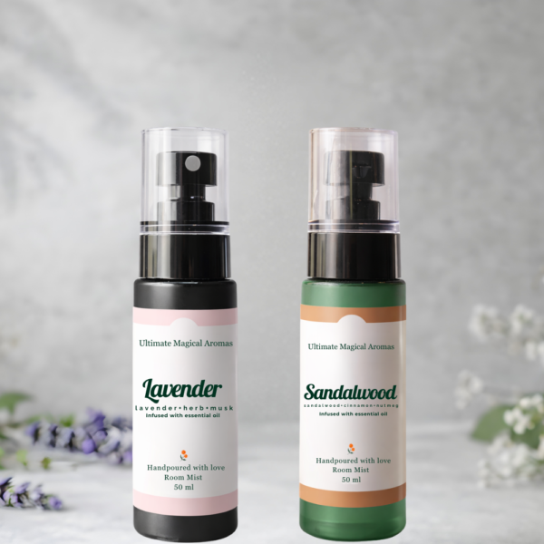 Room Mist | Lavender & Sandalwood | Infused with Essential Oil | 100 ml Combo (Pack of 2, 50ml each)
